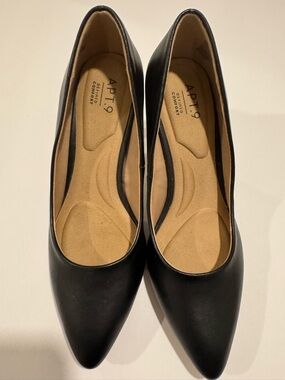 Black Heels with Gold Detail